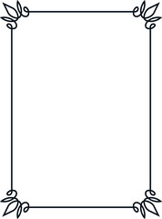 Vector border frame. Background or book page. Simple rectangular billboard, poster, card, plaque, signboard, sticker, or label 