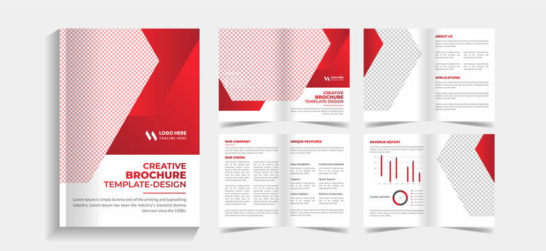 Corporate 8 pages business brochure design template. 8 pages business company profile