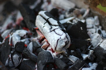 burning charcoal
