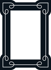 Vector border frame. Background or book page. Simple rectangular billboard, poster, card, plaque, signboard, sticker, or label 