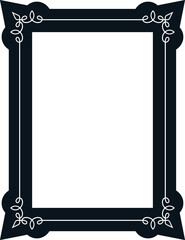 Vector border frame. Background or book page. Simple rectangular billboard, poster, card, plaque, signboard, sticker, or label 