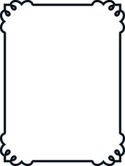 Vector border frame. Background or book page. Simple rectangular billboard, poster, card, plaque, signboard, sticker, or label 