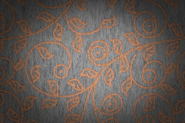 Unique White Background with Beautiful curvy yellow orange pattern. Flower like texture with vignette. Space in centre. Elegant smooth decorative modern design surface.