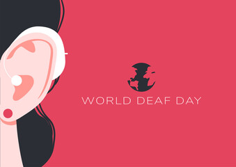 World Deaf Day concept. Health care vector illustration. - 489379598
