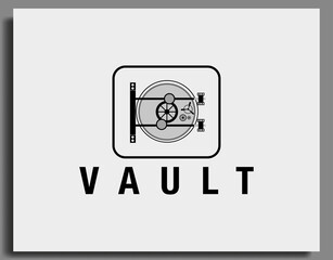 vault logo vintage vector design template