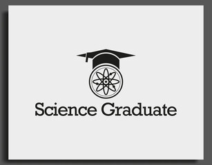 smart science graduation with hat cap for school student business logo design template vector