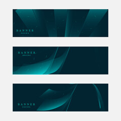 Fototapeta premium Set of blue futuristic banner design