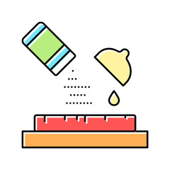 spice and lemon juice on meal color icon vector illustration