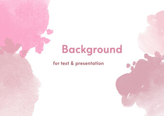 Watercolor Background. Pink, purple and brown blots on white Backdrop. Abstract Background