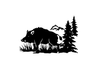 Obraz na płótnie Canvas wild boar design