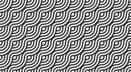 Abstract lines geometric seamless pattern. Rounded pattern. Vector repeat endless fabric background. 