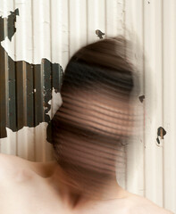 Distortion of a male with radiator 