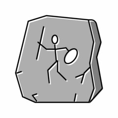 image on stone color icon vector illustration