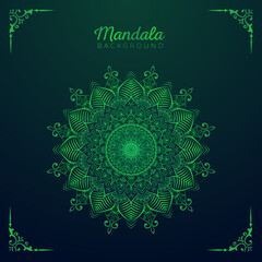 green mandala art background luxury elegant design