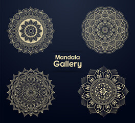 mandala art design vector set of elements