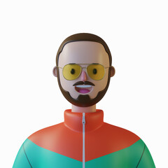 3d cartoon character avatar isolated in 3d rendering