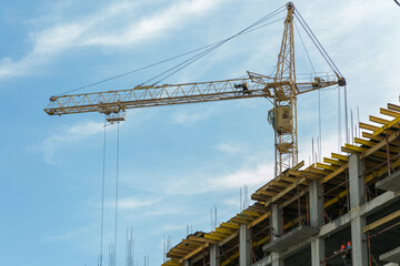 Fototapeta premium building under construction construction of houses according to standard and special projects construction of turnkey houses from different materials