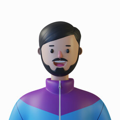 3d cartoon character avatar isolated in 3d rendering