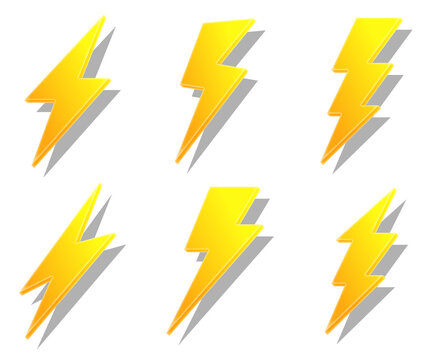 Flash Lightning Bold 3d Thunderbold Icon Set Collection