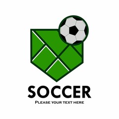 Obraz premium Shield soccer logo template illustration