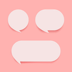 3D bubble chat paper cut style on pastel background