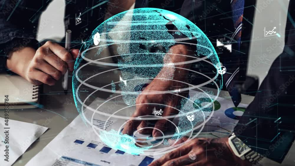 Poster conceptual business dashboard for financial data analysis . 3d render computer graphic .