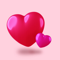 3d valentine Heart isolated background