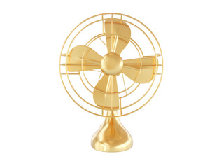 Obraz premium Golden 3d fan isolated on white background - 3d render