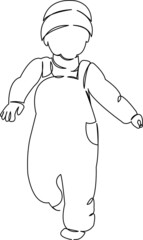 baby in overalls
