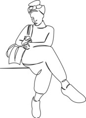 fashionable girl rides the subway