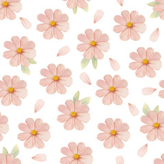 Seamless pattern with flowers. Vector imitation of watercolor, hand drawing. Elegant floral background for packaging, fabric, wallpaper