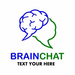 brain chat vector logo template illustration.This logo suitable for business