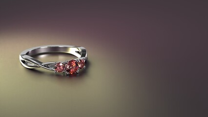 three stone engagement ring in platinum