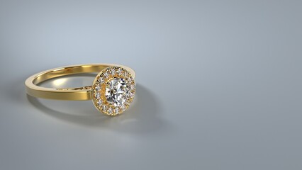 beautiful golden engagement diamond ring design