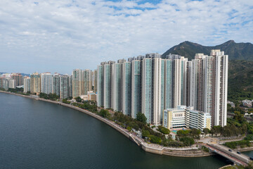 Drone fly Hong Kong residential district