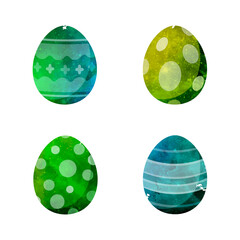 Easter eggs green icons. Happy Easter holiday. Vector Illustration
