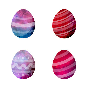 Easter eggs red icons. Happy Easter holiday. Vector Illustration