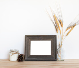 Rustic Wood 5x7 Landscape Styled Picture Frame Mockup