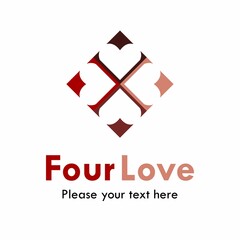 Obraz premium Four love logo template illustration