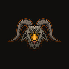 Wild goat head mascot logo template