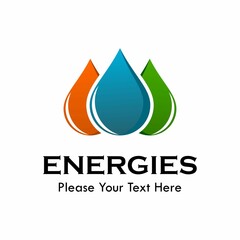 Energies logo template illustration. there are oil, water and bio energy