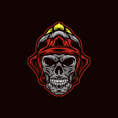 King skull head mascot logo template