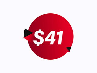 $41 USD sticker vector illustration