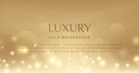 luxury gold bokeh background with realistic shine glare - obrazy, fototapety, plakaty