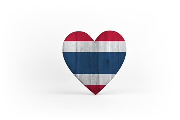 Thailand flag in the heart symbol tourism love