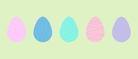 Easter eggs. Set of vector colorful easter eggs. Vector illustration for your easter posters.
