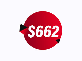 $662 USD sticker vector illustration
