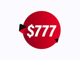 $777 USD sticker vector illustration
