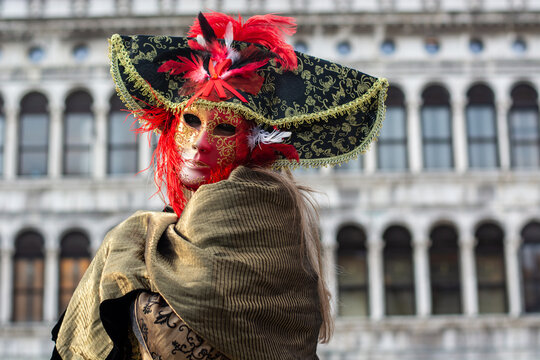 beautiful melancholy mask in San Marco square in Venice