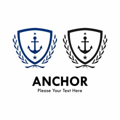 Anchor shield logo template illustration